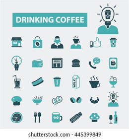 drinking coffee icons