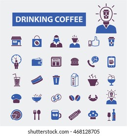 drinking coffee icons