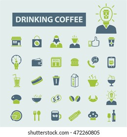 drinking coffee icons