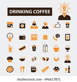 drinking coffee icons