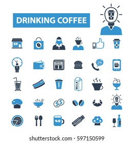 drinking coffee icons
