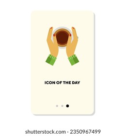 Drinking coffee vector icon. Paper, ceramic, plastic cup, take away isolated. Coffee making and culture concept. Vector illustration symbol elements for web design