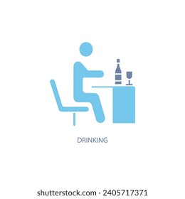 drinking concept line icon. Simple element illustration. drinking concept outline symbol design.