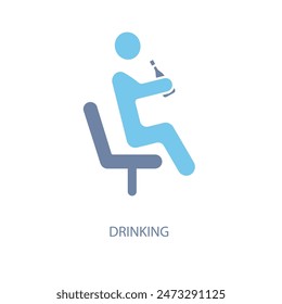 drinking concept line icon. Simple element illustration. drinking concept outline symbol design.