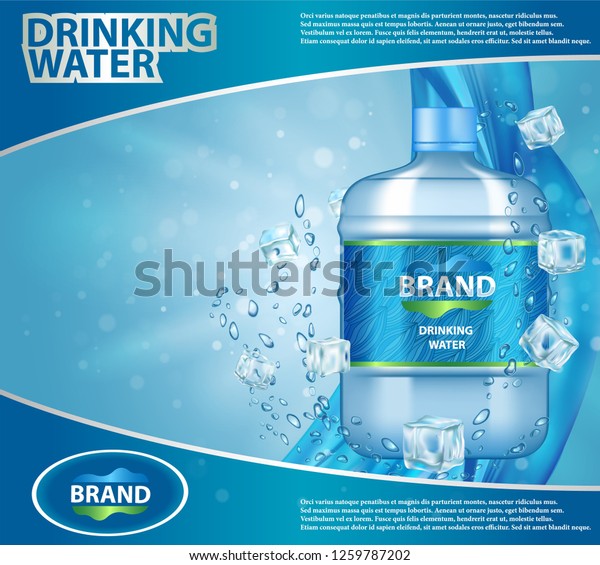 Drinking Cooler Water Ad Vector Realistic Stock Vector (Royalty Free ...