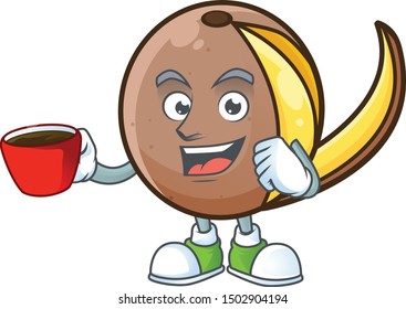 Drinking in cup cartoon bambangan fruit isolated on white background