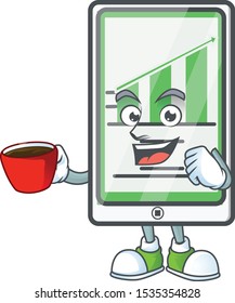 Drinking in cup up chart vertical tablet with character