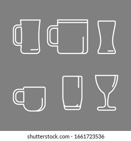 Drinking cup icon collection. - Vector.