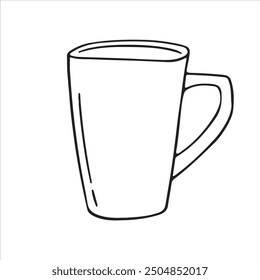 Ilustración de dibujo de contorno de taza de bebida