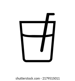 Drinking cup and straw icon. Vector.