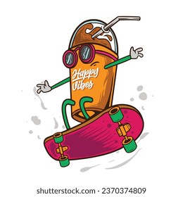 drinking cup while enjoying skateboarding