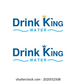 drinking or drink king water unique logo