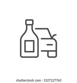 Drinking and driving line outline icon