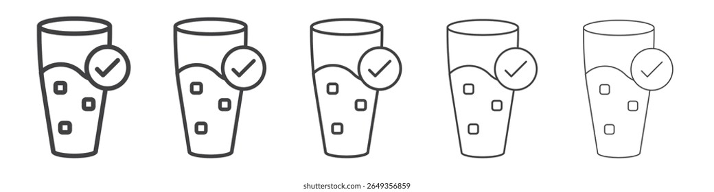 Beber bastante água ícone Símbolo de ilustração de gráficos de linha