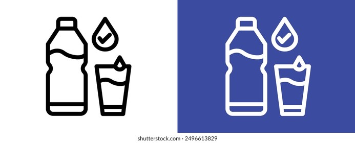 Drinking enough water icon logo sign set vector outline