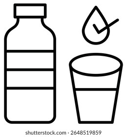 Beber bastante água ícone Contornar marca de logotipo isolada