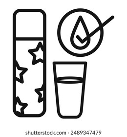 Drinking enough water icon Vector symbol or sign set collection in black and white outline