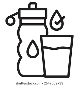 Drinking enough water icon vector illustration isolated sign
