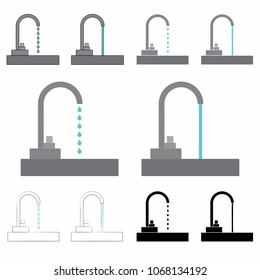 Drinking fountain drop and gushing