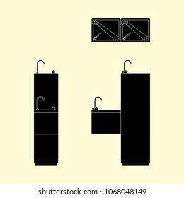 Drinking fountain fixed black fill