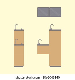 Drinking fountain fixed simple colored