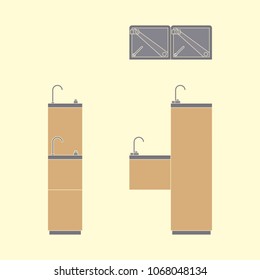 Drinking fountain fixed without silhouette