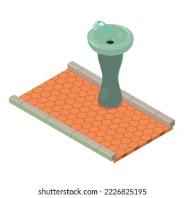 Drinking fountain icon isometric vector. Vintage drinking fountain in park alley. Urban architecture element
