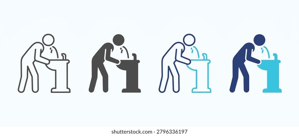Drinking Fountain icon set, Public Water Dispenser, Hydration Station and Safe Drinking Water concept icon, vector illustration 