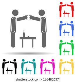 drinking friends multi color style icon. Simple glyph, flat vector of party icons for ui and ux, website or mobile application
