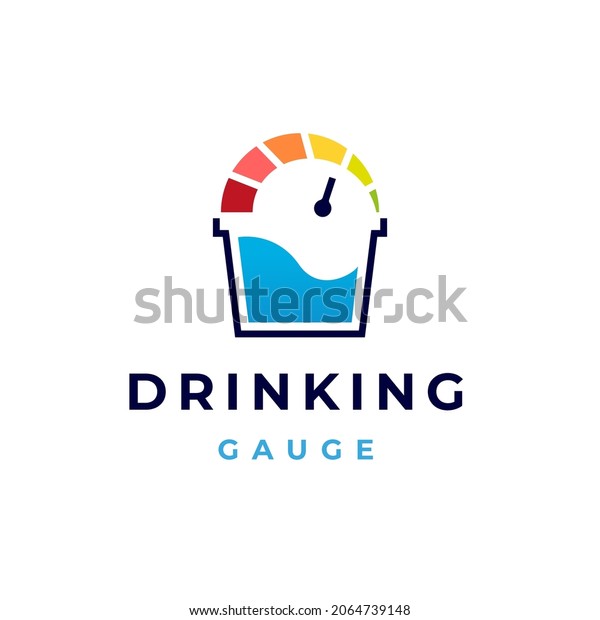 drinking gauge logo. bubble drink design\
template with white\
background