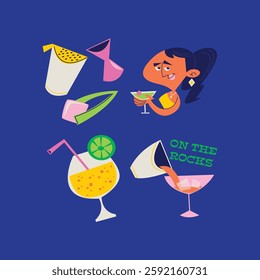 Drinking glass and beverages beautiful vector icons best EPS file for Download
