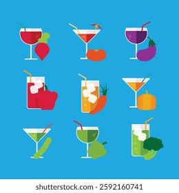 Drinking glass and beverages beautiful vector icons best EPS file for Download