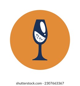 Trinkglas mit braunem Kreis, Vektorsymbol