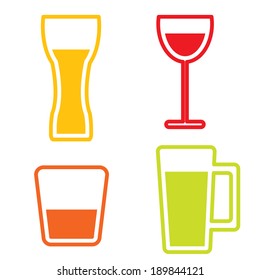 Drinking glass collection  vector