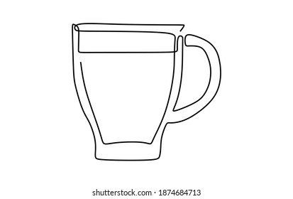 Drinking Glass. Continuous one line drawing