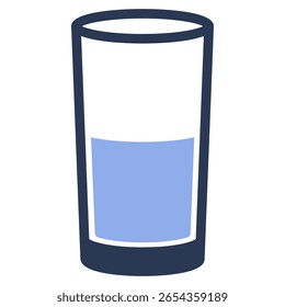 drinking glass icon in flat outline style. color lineal color