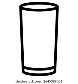 drinking glass icon in outline style. Line art