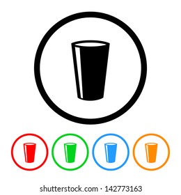 Drinking Glass Icon Vector with Four Color Variations