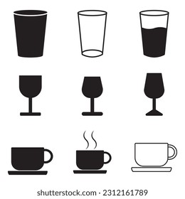 diseño de ilustraciones de iconos de vidrio para vectores