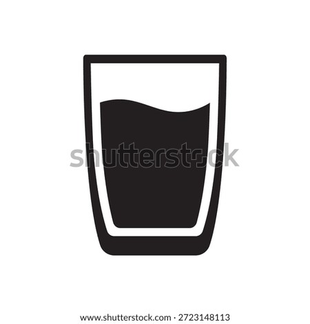 Drinking Glass Icon, Water Cup, Healthy Hydration and Wellness Symbol