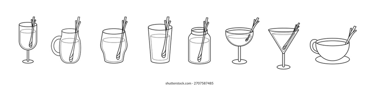 Vaso de beber con Vector de hierba de limón