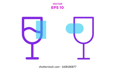 Drinking Glass Line Icon Vector for your designs