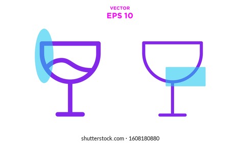 Drinking Glass Line Icon Vector for your designs