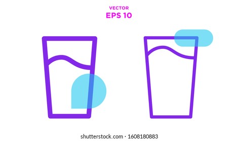 Drinking Glass Line Icon Vector for your designs