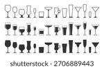 Drinking glass set isolated on white background, vector illustration