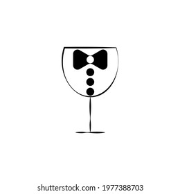 drinking glass tie vector illustration, great for fancy drink icon and logo