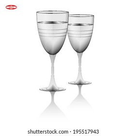 drinking glass transparent glass on white background vector