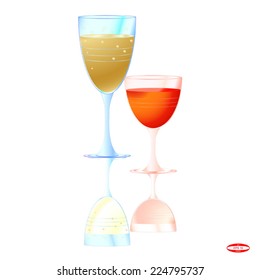 drinking glass transparent glass on white background vector