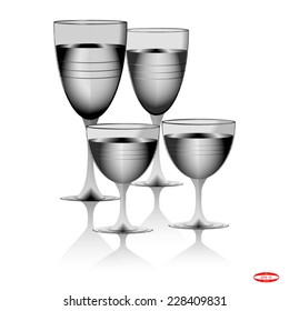 drinking glass transparent glass on white background vector
