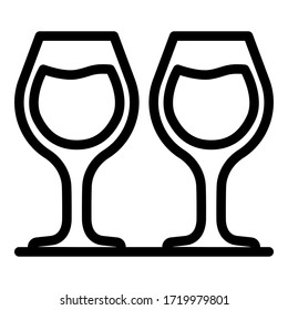 Drinking glasses icon. Outline drinking glasses vector icon for web design isolated on white background